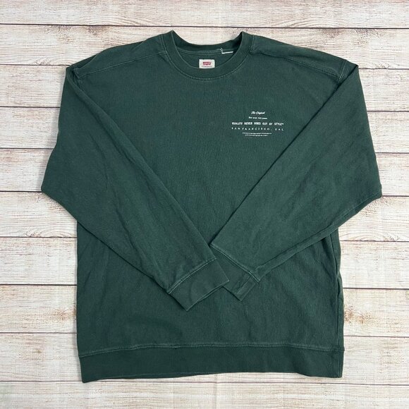 Levi's Green Crewneck Sweatshirt XS Vintage Wash San Francisco Long Sleeve - Picture 1 of 9
